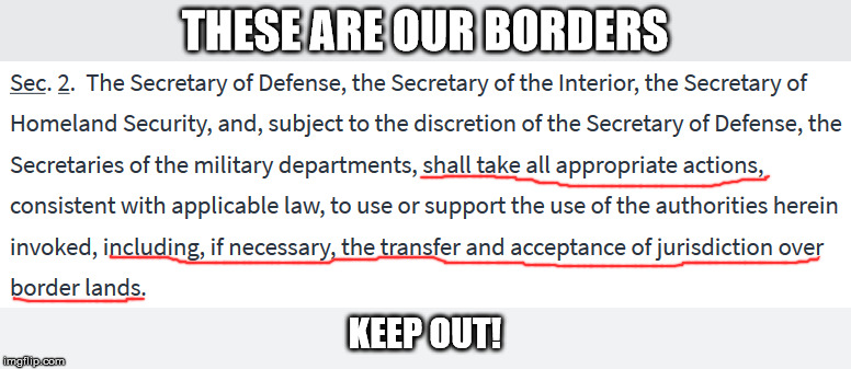 THESE ARE OUR BORDERS; KEEP OUT! | image tagged in we own our borders | made w/ Imgflip meme maker