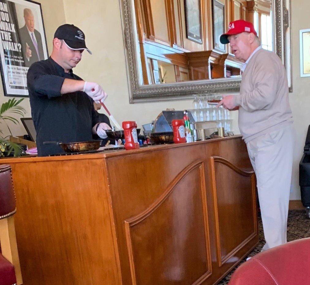 Trump with omelette guy Blank Meme Template