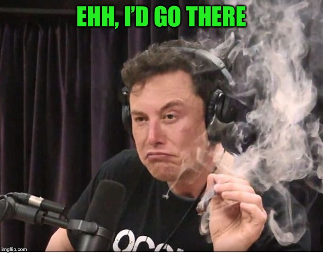 Elon Musk smoking a joint | EHH, I’D GO THERE | image tagged in elon musk smoking a joint | made w/ Imgflip meme maker