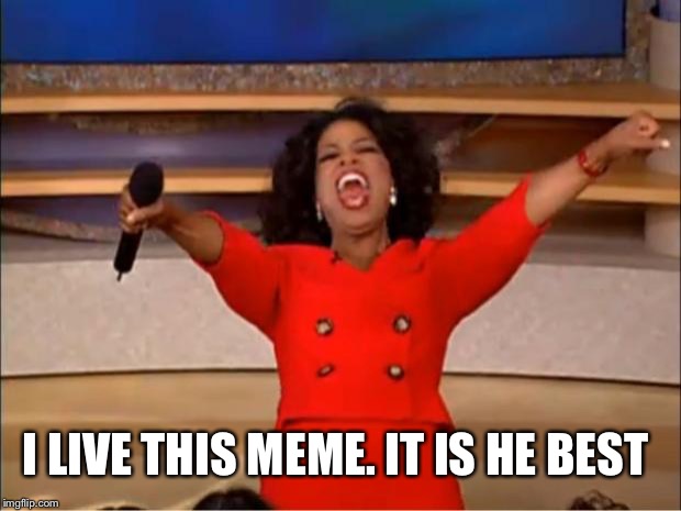 Oprah You Get A Meme | I LIVE THIS MEME. IT IS HE BEST | image tagged in memes,oprah you get a | made w/ Imgflip meme maker