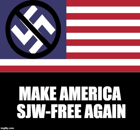 Make America Anti-SJW Again | MAKE AMERICA SJW-FREE AGAIN | image tagged in sjws,anti-politics,free speech,nazis,america,resistance | made w/ Imgflip meme maker