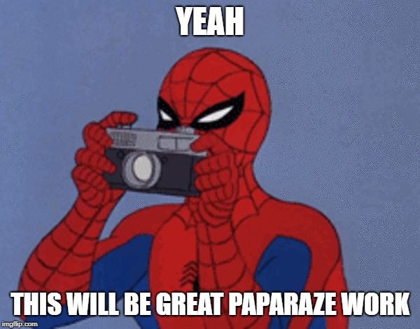 60's Spider-Man Camera | YEAH; THIS WILL BE GREAT PAPARAZE WORK | image tagged in 60's spider-man camera | made w/ Imgflip meme maker