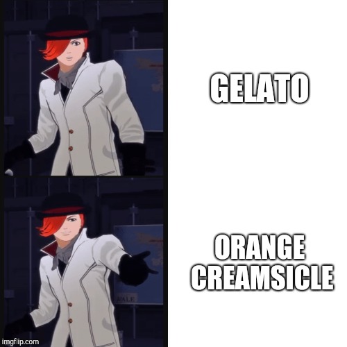 Drake Blank | GELATO; ORANGE CREAMSICLE | image tagged in drake blank | made w/ Imgflip meme maker