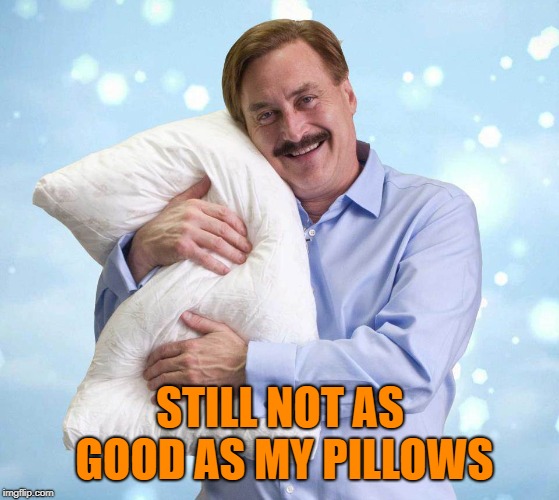 My Pillow Guy | STILL NOT AS GOOD AS MY PILLOWS | image tagged in my pillow guy | made w/ Imgflip meme maker