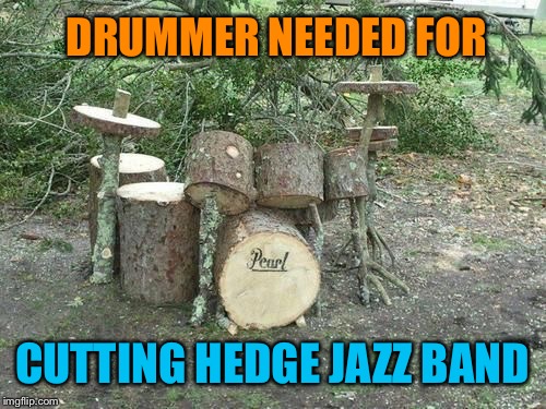 DRUMMER NEEDED FOR CUTTING HEDGE JAZZ BAND | made w/ Imgflip meme maker