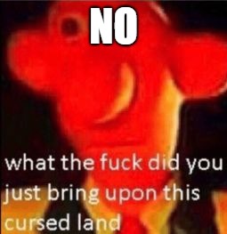 What the fuck did you just bring upon this cursed land | NO | image tagged in what the fuck did you just bring upon this cursed land | made w/ Imgflip meme maker