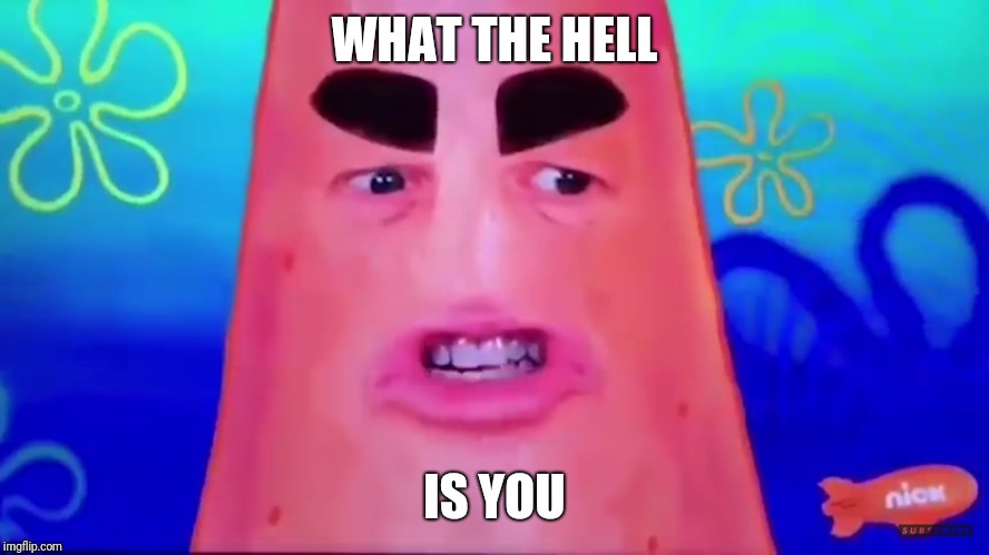 Seriously Patrick  | WHAT THE HELL; IS YOU | image tagged in patrick says | made w/ Imgflip meme maker