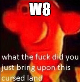 What the fuck did you just bring upon this cursed land | W8 | image tagged in what the fuck did you just bring upon this cursed land | made w/ Imgflip meme maker