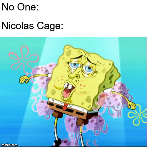 No One | No One:; Nicolas Cage: | image tagged in actors | made w/ Imgflip meme maker