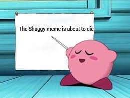 Kirby teaches you a lie | The Shaggy meme is about to die | image tagged in poyo,shaggy,memes,will,never,die | made w/ Imgflip meme maker