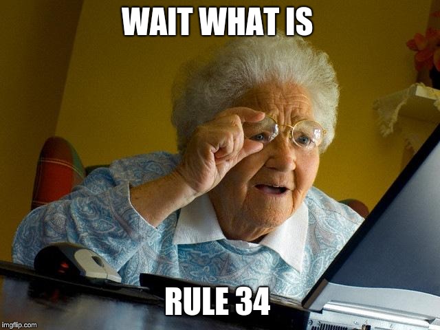 Grandma Finds The Internet | WAIT WHAT IS; RULE 34 | image tagged in memes,grandma finds the internet | made w/ Imgflip meme maker