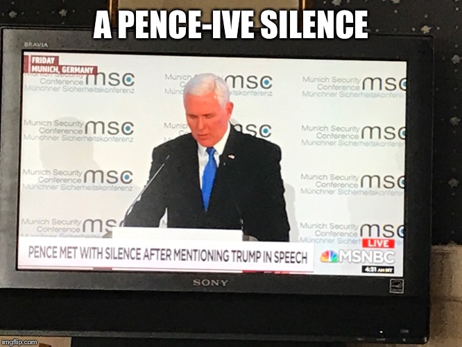 Oops | A PENCE-IVE SILENCE | image tagged in awkward | made w/ Imgflip meme maker