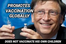 I'll just leave this here.. | PROMOTES VACCINATION GLOBALLY; DOES NOT VACCINATE HIS OWN CHILDREN | image tagged in mercury,vaccination,vaccines,bill gates | made w/ Imgflip meme maker