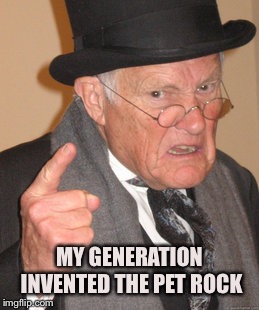 Back In My Day Meme | MY GENERATION INVENTED THE PET ROCK | image tagged in memes,back in my day | made w/ Imgflip meme maker