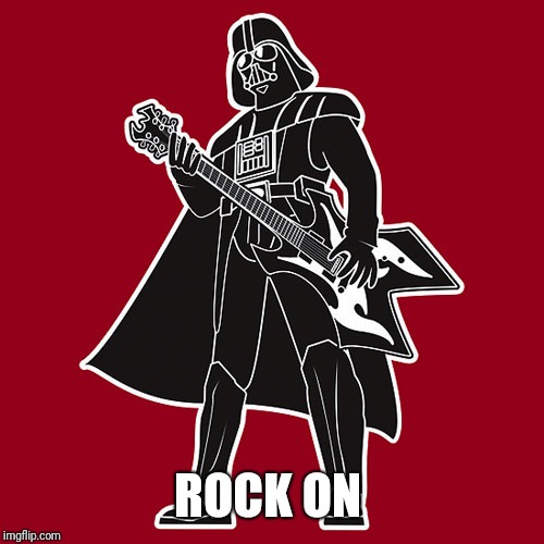 Darth Vader w/ heavy metal guitar | ROCK ON | image tagged in darth vader w/ heavy metal guitar | made w/ Imgflip meme maker