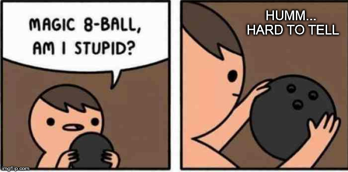 You lost me at 8-Ball | HUMM... HARD TO TELL | image tagged in memes,magic 8 ball,bowling | made w/ Imgflip meme maker