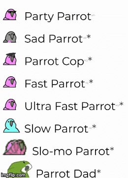 Various Parrots | image tagged in gifs,party parrot | made w/ Imgflip video-to-gif maker