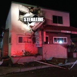 Car crash upper floor | STENALINE | image tagged in car crash upper floor | made w/ Imgflip meme maker