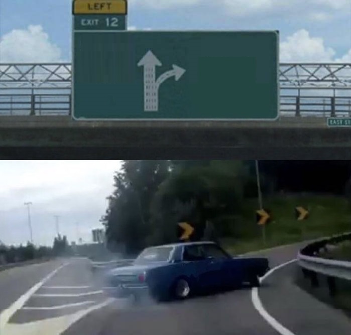 High Quality lane changing car Blank Meme Template