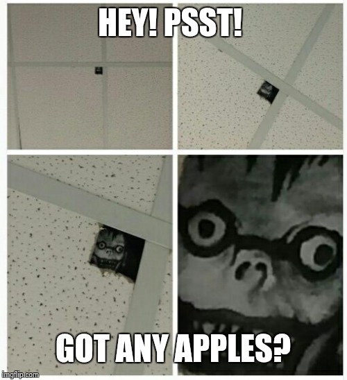HEY! PSST! GOT ANY APPLES? | image tagged in death note | made w/ Imgflip meme maker