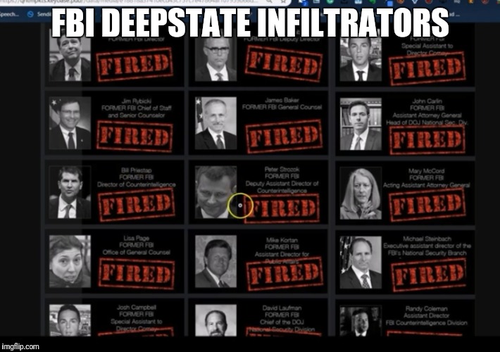 Deepstate FBI Infiltrators about to face military tribunals and executions. | FBI DEEPSTATE INFILTRATORS | image tagged in just a few of the fbi deepstate infiltrators,deception,fbi,fbi corruption,government corruption | made w/ Imgflip meme maker