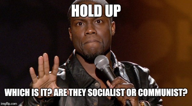 Hold up, Hold up.  | HOLD UP WHICH IS IT? ARE THEY SOCIALIST OR COMMUNIST? | image tagged in hold up hold up | made w/ Imgflip meme maker
