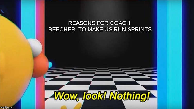 REASONS FOR COACH BEECHER 
TO MAKE US RUN SPRINTS | image tagged in dhmis | made w/ Imgflip meme maker