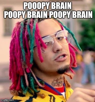 Lil Pump | POOOPY BRAIN POOPY BRAIN POOPY BRAIN | image tagged in lil pump | made w/ Imgflip meme maker