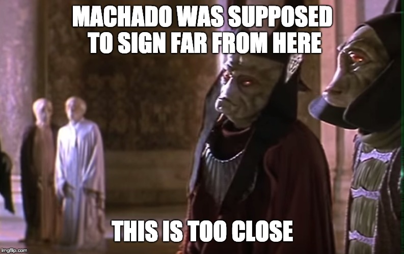 MACHADO WAS SUPPOSED TO SIGN FAR FROM HERE; THIS IS TOO CLOSE | image tagged in Padres | made w/ Imgflip meme maker