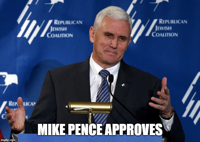 MIKE PENCE APPROVES | image tagged in mike pence | made w/ Imgflip meme maker