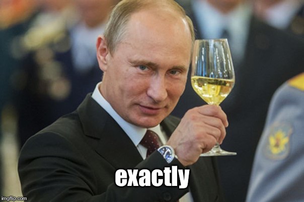 Putin Cheers | exactly | image tagged in putin cheers | made w/ Imgflip meme maker