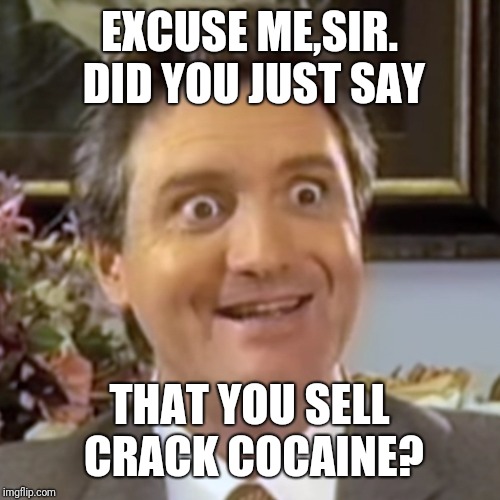 Did You Just Say...? | EXCUSE ME,SIR. DID YOU JUST SAY; THAT YOU SELL CRACK COCAINE? | image tagged in did you just say,comedy,dank memes,polaner all fruit,crack,funny | made w/ Imgflip meme maker