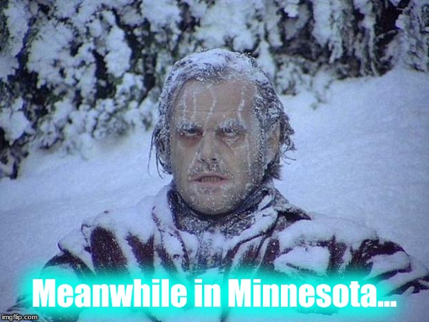 Jack Nicholson The Shining Snow Meme | Meanwhile in Minnesota... | image tagged in memes,jack nicholson the shining snow | made w/ Imgflip meme maker