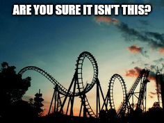 roller coaster | ARE YOU SURE IT ISN'T THIS? | image tagged in roller coaster | made w/ Imgflip meme maker