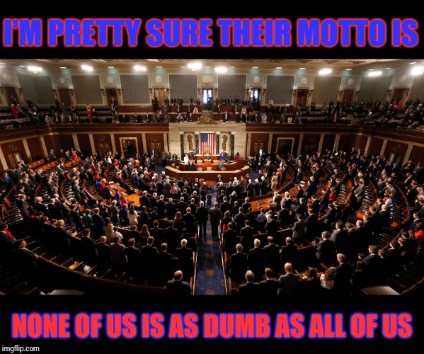 I'M PRETTY SURE THEIR MOTTO IS NONE OF US IS AS DUMB AS ALL OF US | made w/ Imgflip meme maker