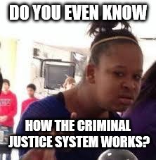 Duh | DO YOU EVEN KNOW HOW THE CRIMINAL JUSTICE SYSTEM WORKS? | image tagged in duh | made w/ Imgflip meme maker