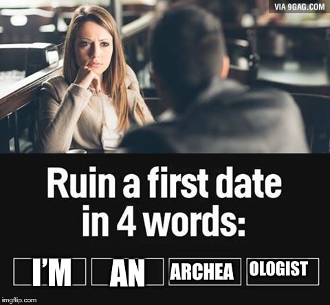 ruin first date | I’M AN ARCHEA OLOGIST | image tagged in ruin first date | made w/ Imgflip meme maker