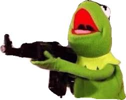 High Quality kermit with gun Blank Meme Template