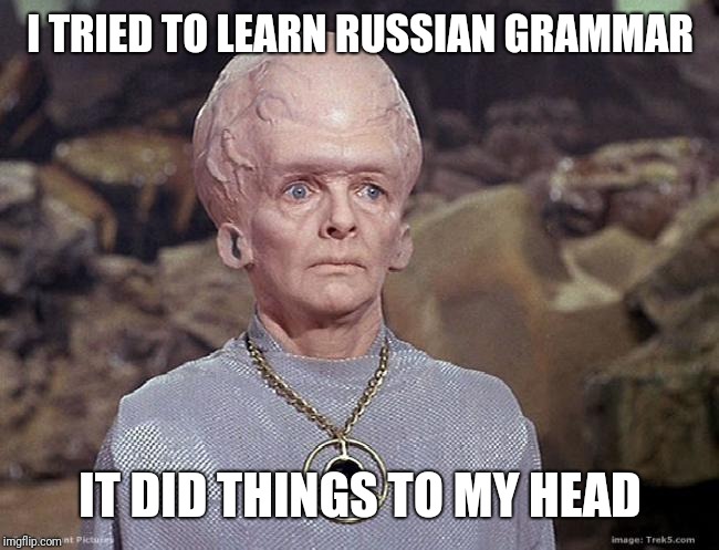 I TRIED TO LEARN RUSSIAN GRAMMAR; IT DID THINGS TO MY HEAD | made w/ Imgflip meme maker