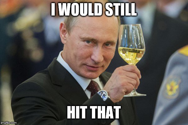 Putin Cheers | I WOULD STILL HIT THAT | image tagged in putin cheers | made w/ Imgflip meme maker