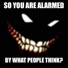 SO YOU ARE ALARMED BY WHAT PEOPLE THINK? | made w/ Imgflip meme maker