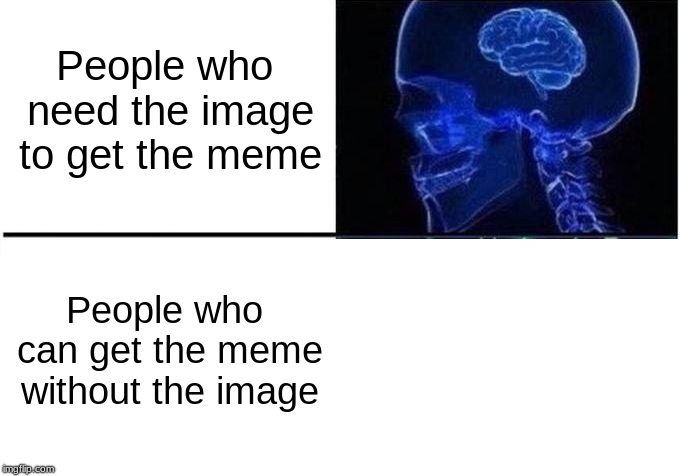 True Intellectuals | People who need the image to get the meme; People who can get the meme without the image | image tagged in expanding brain,memes,funny memes,other | made w/ Imgflip meme maker