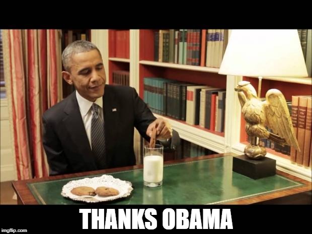 Obama Cookie | THANKS OBAMA | image tagged in obama cookie | made w/ Imgflip meme maker