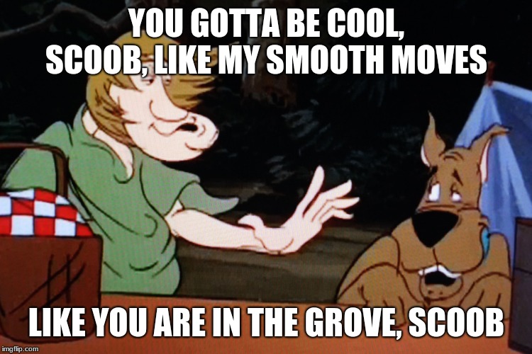 you gotta be cool | YOU GOTTA BE COOL, SCOOB, LIKE MY SMOOTH MOVES; LIKE YOU ARE IN THE GROVE, SCOOB | image tagged in shaggy,memes,funny | made w/ Imgflip meme maker