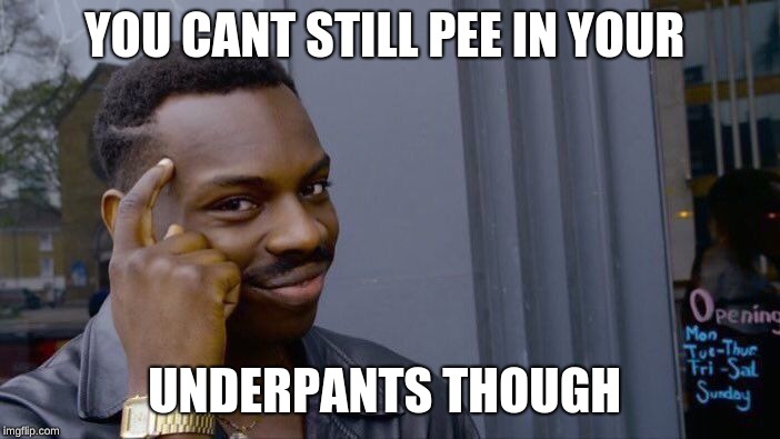 Roll Safe Think About It Meme | YOU CANT STILL PEE IN YOUR UNDERPANTS THOUGH | image tagged in memes,roll safe think about it | made w/ Imgflip meme maker