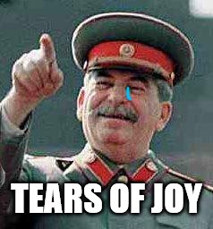 Stalin says | TEARS OF JOY | image tagged in stalin says | made w/ Imgflip meme maker