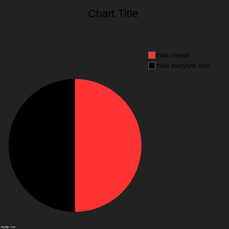 hate everyone else, hate myself | image tagged in charts,pie charts | made w/ Imgflip chart maker