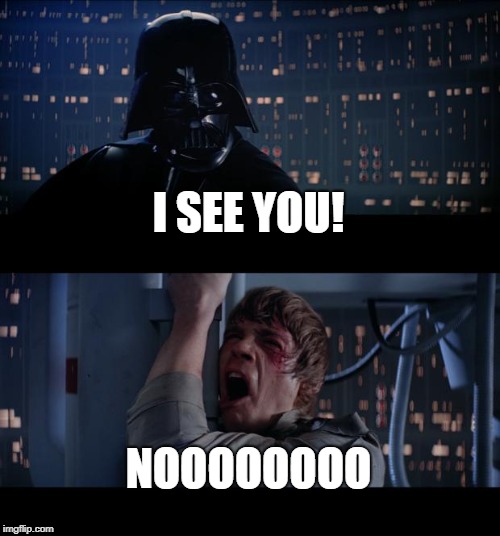Star Wars No Meme | I SEE YOU! NOOOOOOOO | image tagged in memes,star wars no | made w/ Imgflip meme maker