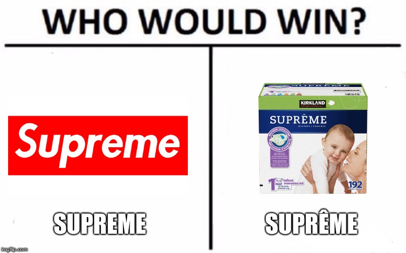 Who Would Win? | SUPREME; SUPRÊME | image tagged in memes,who would win | made w/ Imgflip meme maker