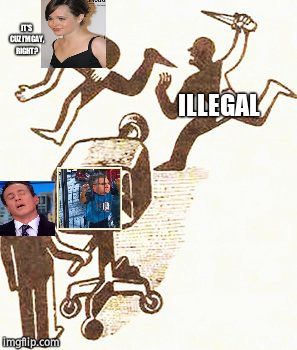 Actual Media | ILLEGAL IT'S CUZ I'MGAY, RIGHT? | image tagged in actual media | made w/ Imgflip meme maker